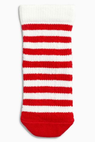 Red/Ecru Christmas Pudding Socks Two Pack (Younger Girls)